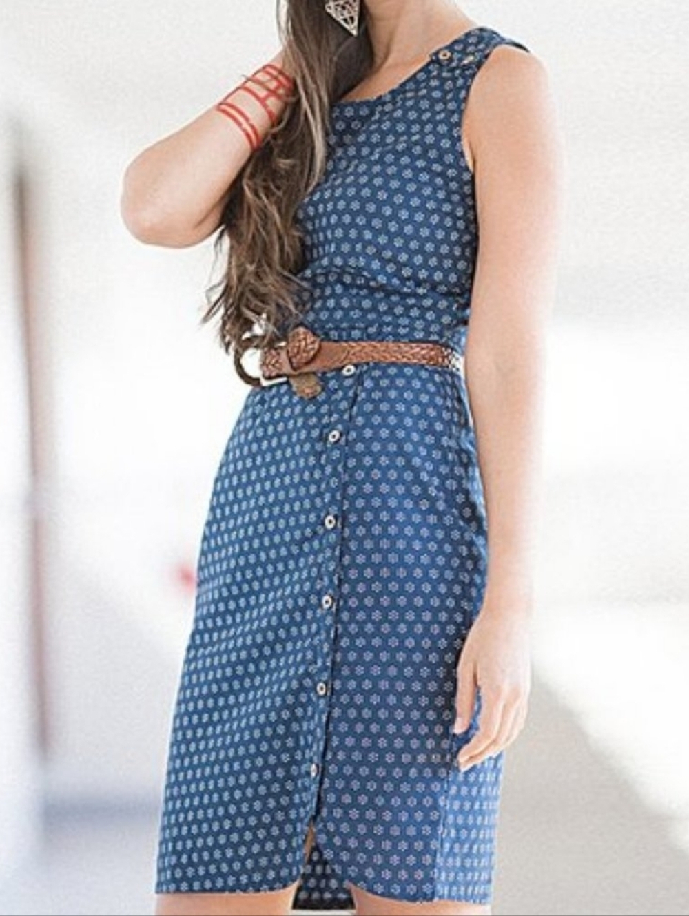 Mata Traders Blue Sleeveless Dress